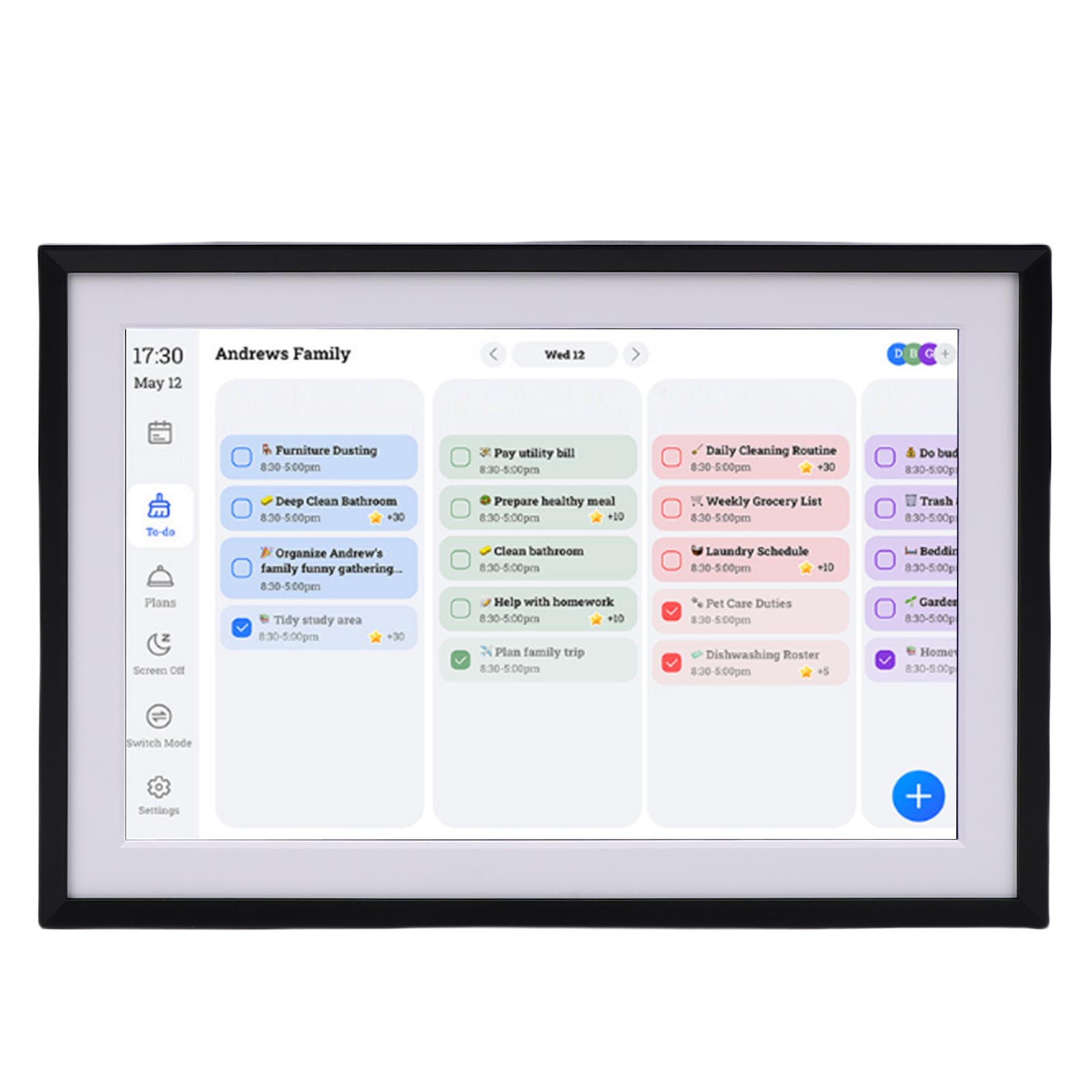 

10,1-дюймова розумна цифрова фоторамка HD з сенсорним екраном, сімейний планувальник, цифрова фоторамка для безперебійного щоденного планування Type 3