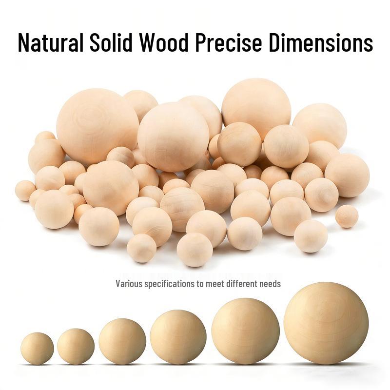 Large Natural Solid Wood Handmade Round Beads for DIY, Paintable