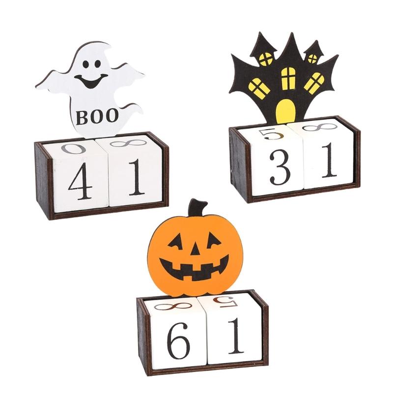 Stylish Halloweens Party Countdown Calendar Sturdy Wood Decoration for Festival Atmospheres in Homes and Schools