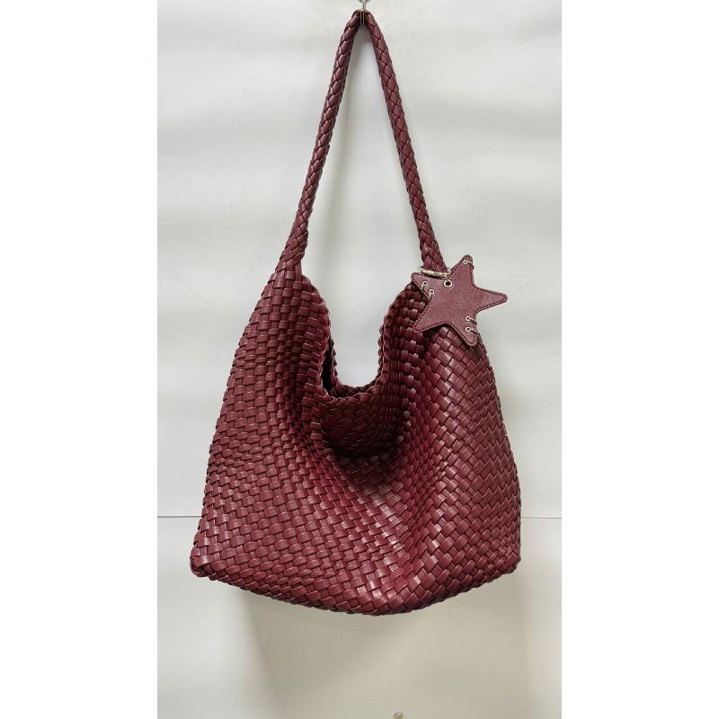 Internet Celebrity Explosion Star Woven Bag Champagne Tote Bag Large Capacity Gun Same Hand Shoulder Bucket Bag