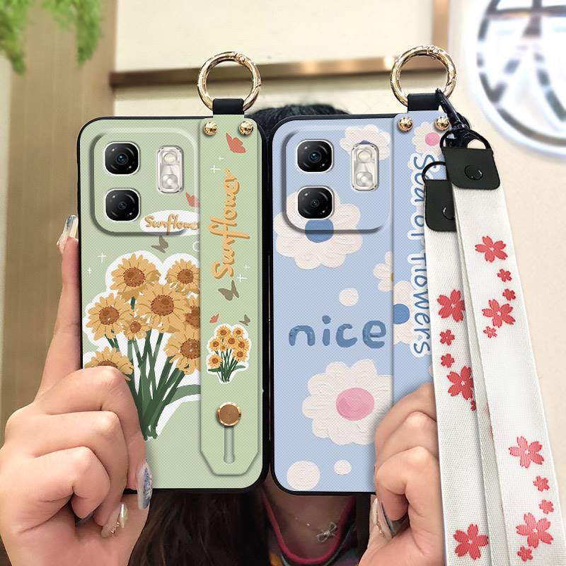 Anti-knock Oil Painting Phone Case For Infinix Hot50i/Smart9/X6531/X6532 Back Cover Wristband Fashion Design Shockproof