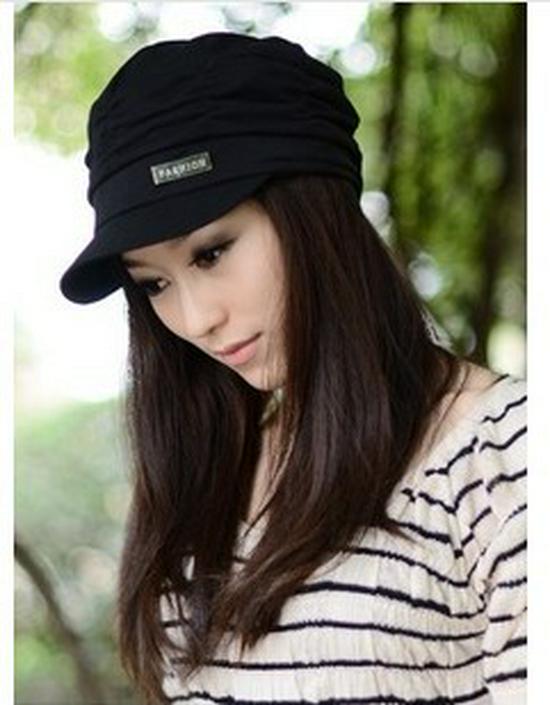 

Женская черная бейсболка с козырьком для защиты от солнца и металлической пластиной чёрный