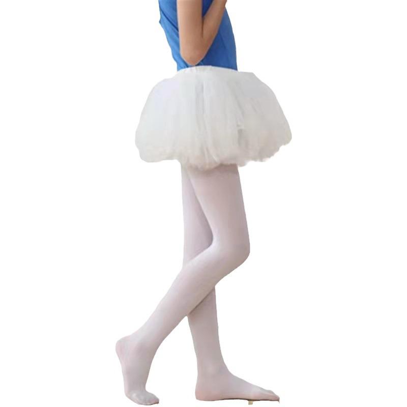 Girls' Summer 10D Thin Ballet Socks Velvet White Dance Pantyhose