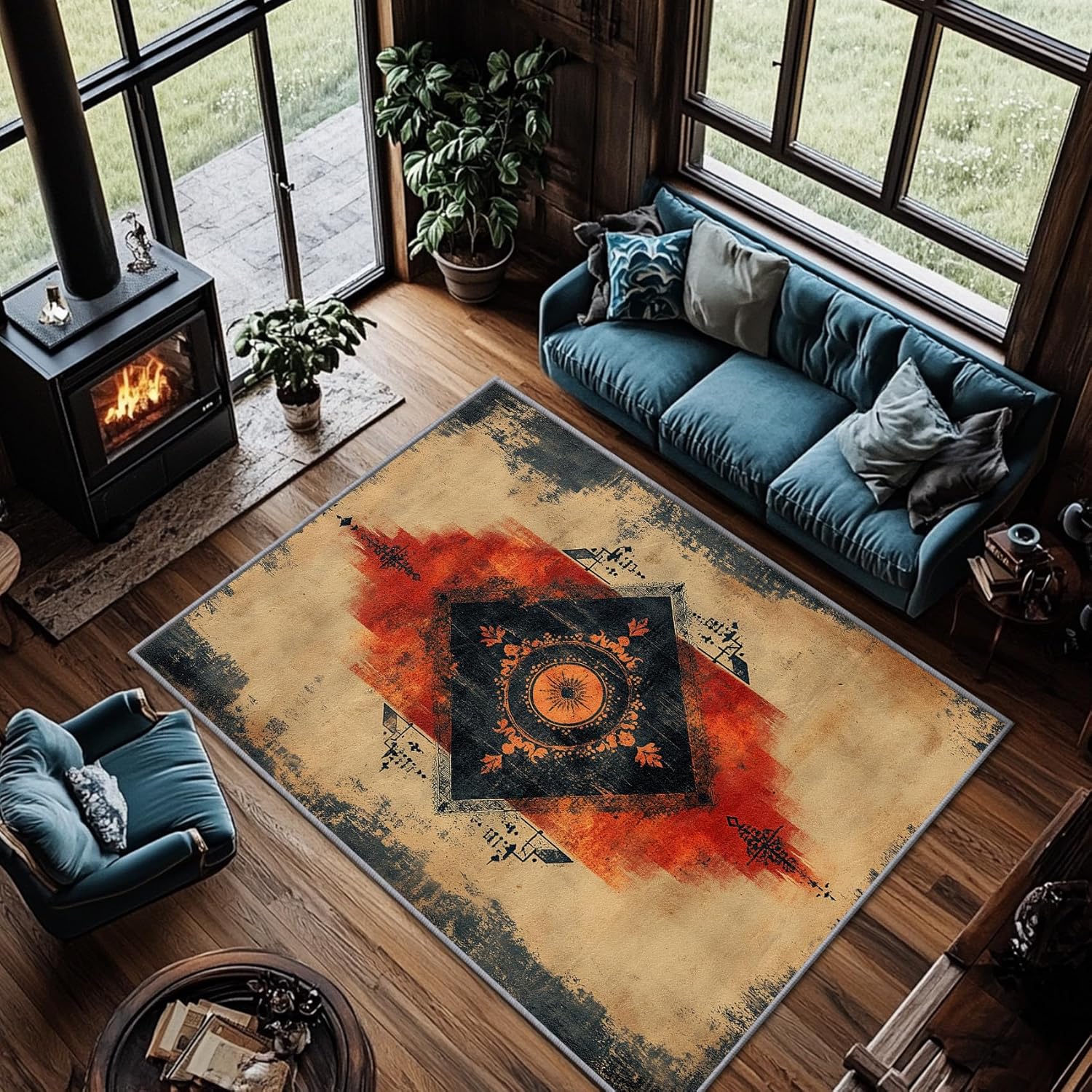 Богемный стиль Ковер Цветной ковер Полный ковер в гостиной и спальне Винтажный этнический характерный ковер 40x60cm