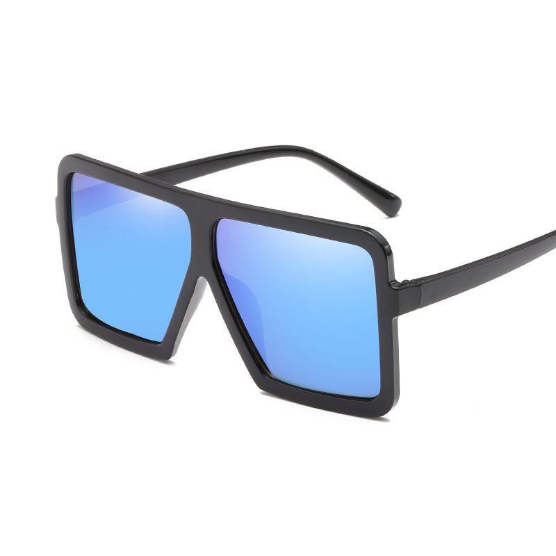 Women's Flat Top Large Steampunk Square Frame Oversize Sunglasses With Uv Protection