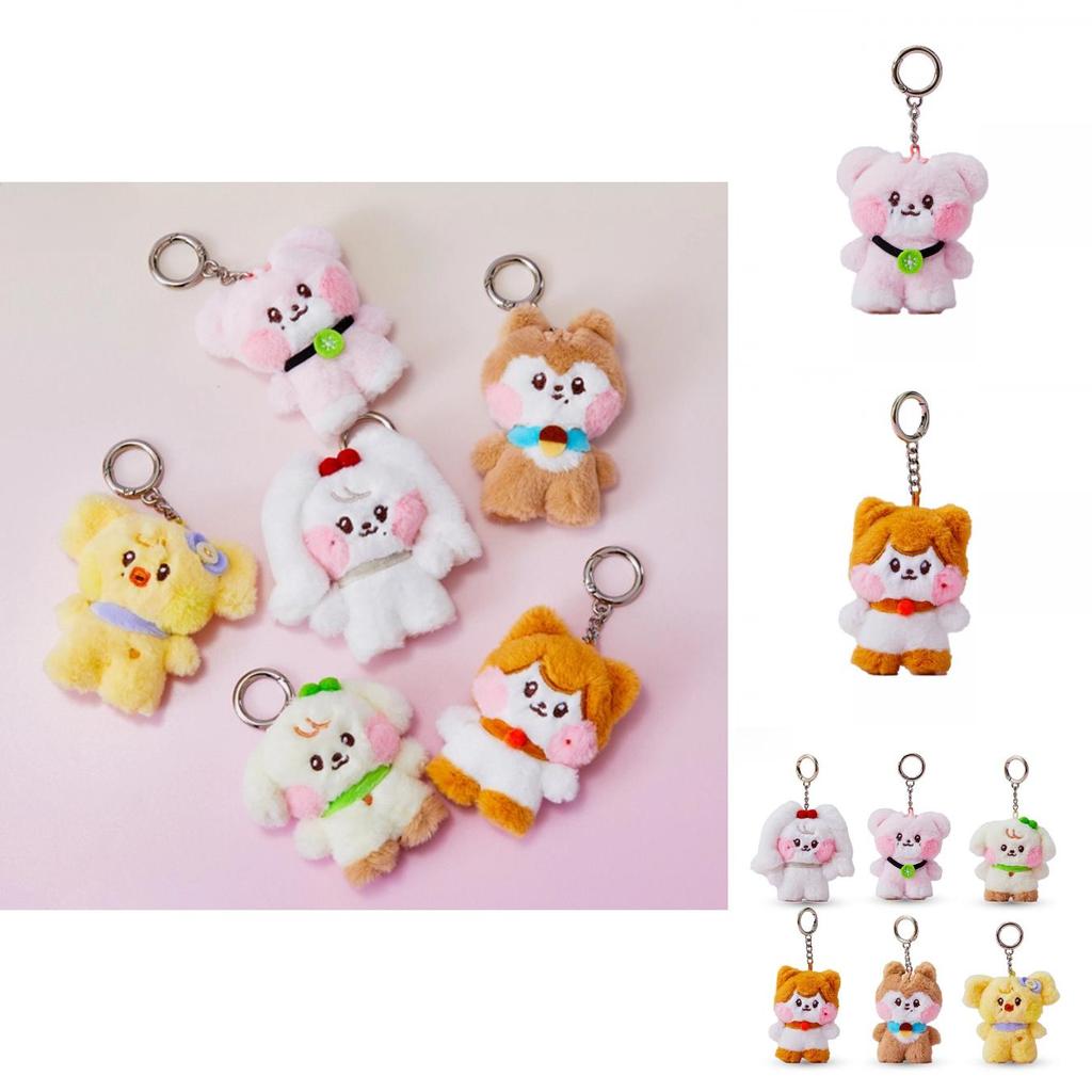 Adorable Korean Plush Mini Doll Keychain Soft Pp Cotton Cute Cartoon Charms Gift