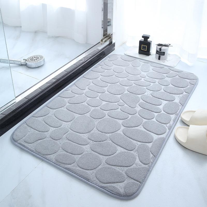 Beautiful Cobblestone Embossed Bathroom Bath Mat Non-slip Carpets In Wash Basin Bathtub Side Floor Rug Shower Room Doormat Memory Foam Pad