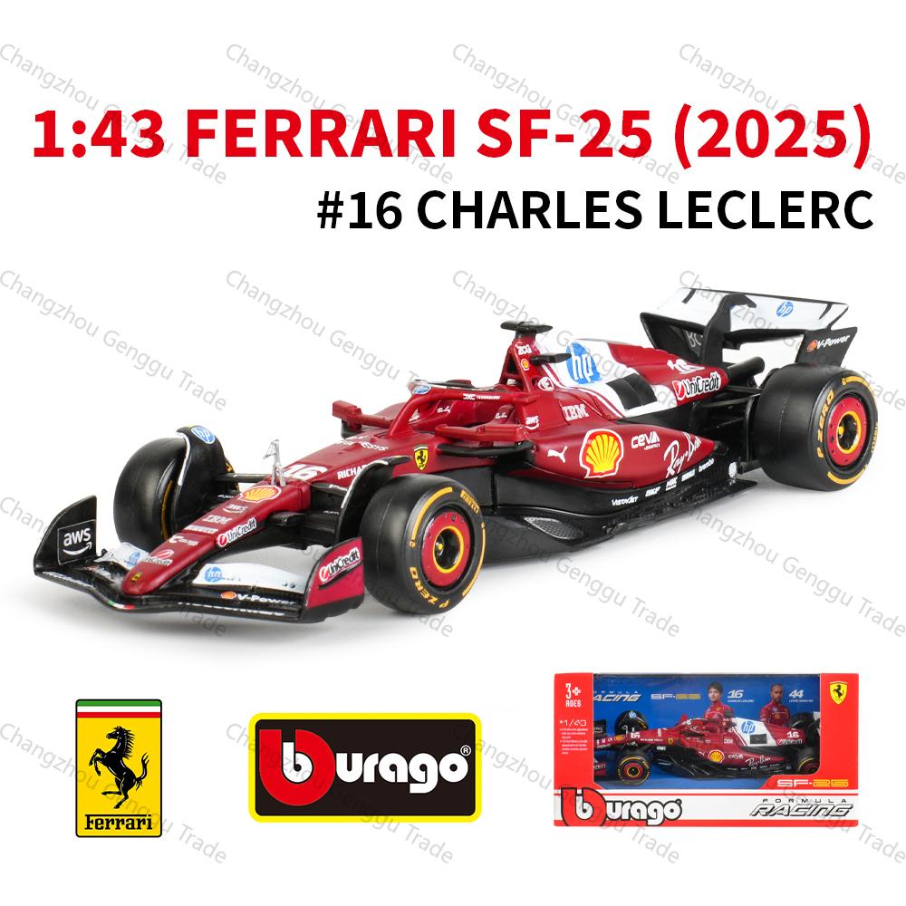 Bburago 1:43 2025 Ferrari SF25 #16 #55 F1 Závodní Formula Statická Simulace Slitina Diecast Model Auta