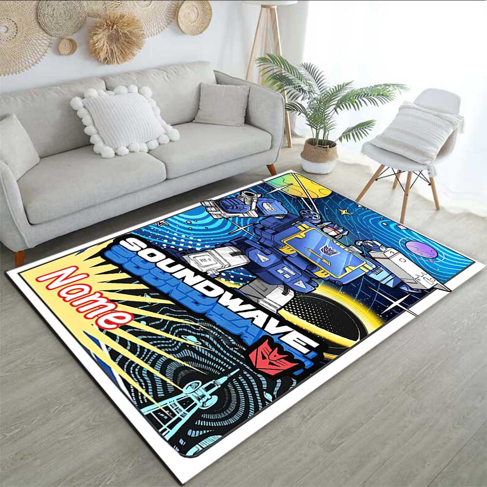 Transformers Fans Customize Your Name Rug, Office Chair Cushion, Home Bedroom Living Room Gift.
