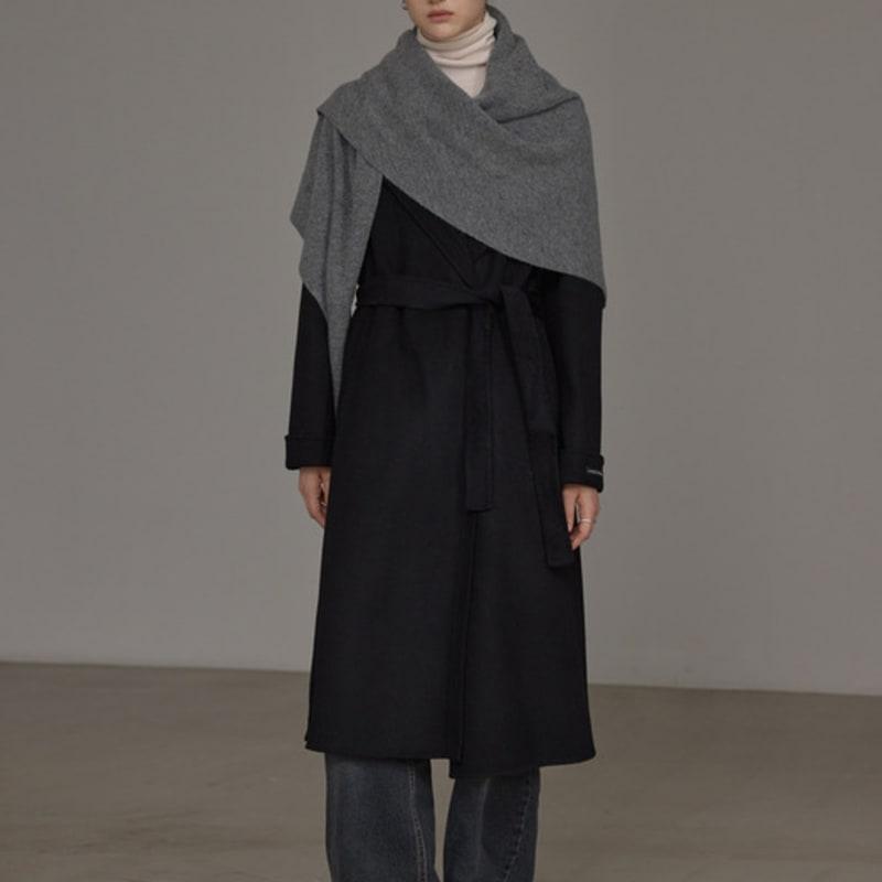 hyyk Lambs Wool Muffler Cape_Deep Gray