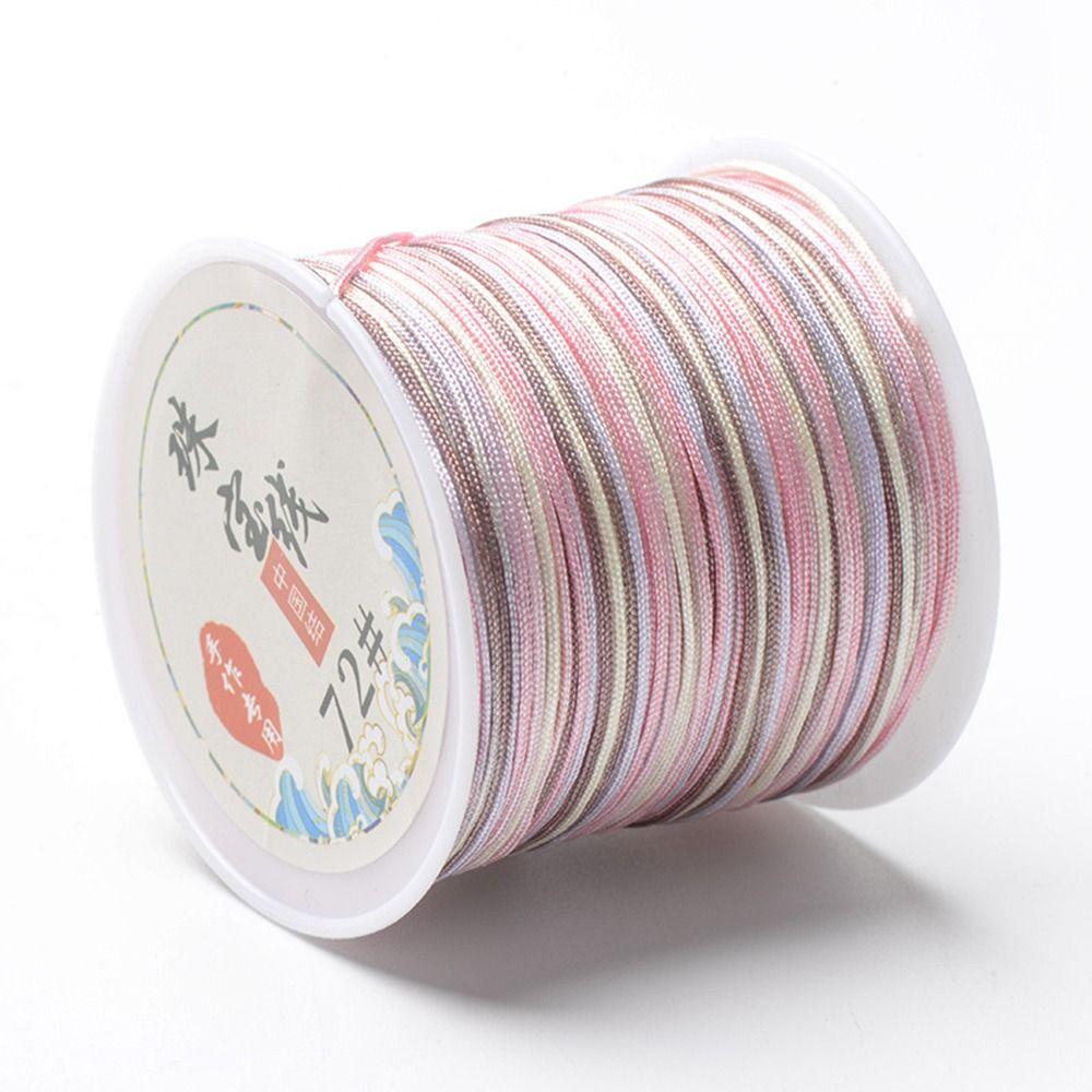 Handmade Polyester Jewelry Making Rainbow Chinese Knot Rope Braided String Thread Cord Macrame Cord