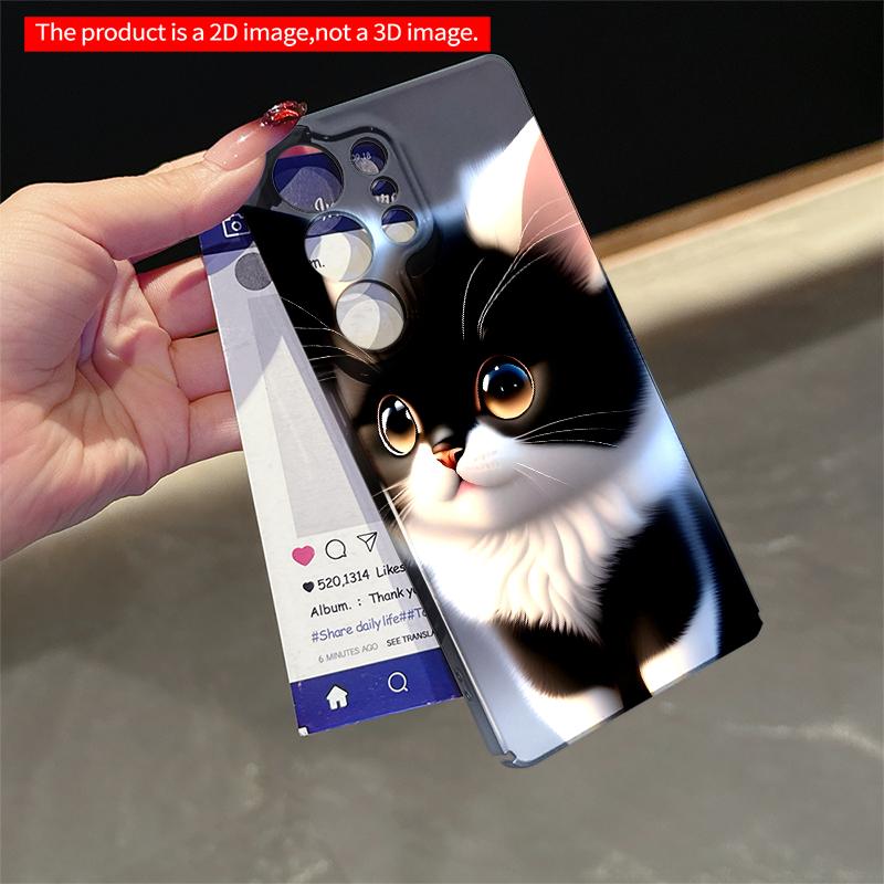 2DFlat Samsung phone case Adorable Black-White Kitten Phone Case Applicable to Galaxy S23 S24 S25ULTRA S26 A12 A14 A15 A16 A54 A55