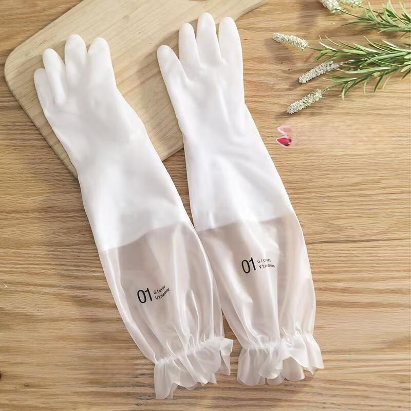 

Women s Lace-Edged Rubber Dishwashing Gloves
