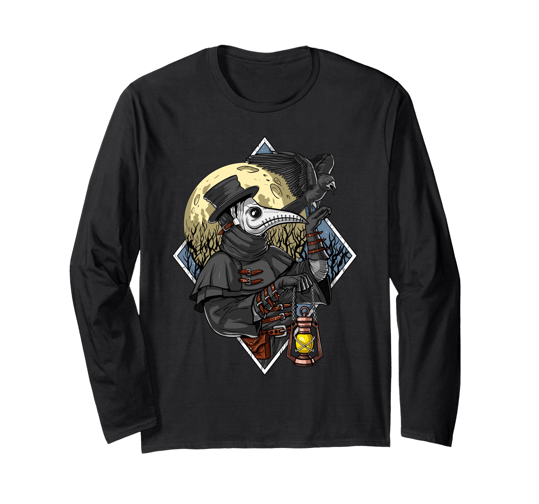 Plague Doctor Steampunk Raven Medieval Fantasy Gothic Long-Sleeve T-Shirt