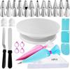 88-Piece Cream Piping Bag and Tips Set with Turntable for Cake Decoration
