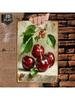 Red Cherry Metal Wall Art Sign for Bar Decor