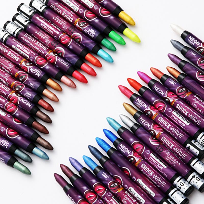 36 farbe Lidschatten Stift Lippenstift Wasserdicht 2-in-1 Lidschatten Stick Set