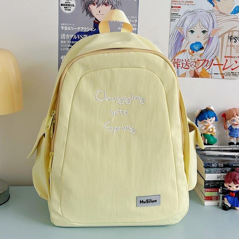 School Bag New Fresh and Sweet Candy Color Backpack Junior High School Students Light Travel Large Capacity Backpack