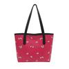 Cherry Print Large Capacity Tote Bag Faux Leather Shoulder Handbag Trendy Street Style Commuter Purse for Women