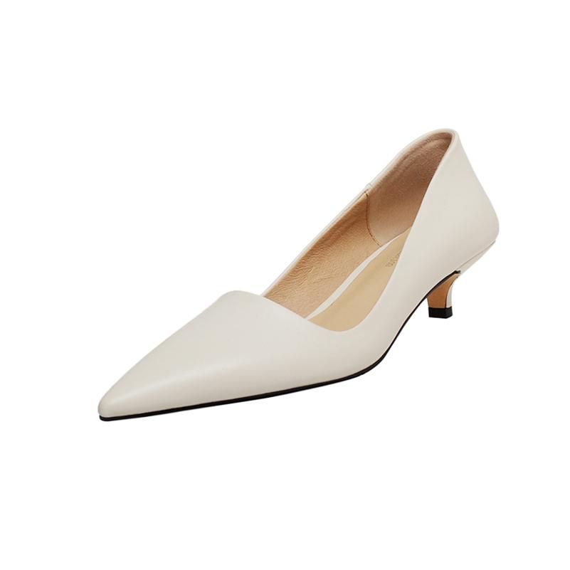 

Meotina/женская обувь, туфли-лодочки из натуральной кожи на тонком каблуке, элегантная женская обувь с острым носком на среднем каблуке, весна-осень 2022, абрикос 39 34 бежевый