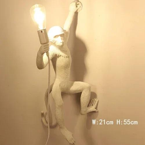Nordic Creative Hemp Rope Pendant Pendant Light Resin Monkey Light Bedroom Children's Room Home Decoration Ceiling Pendant Lamp