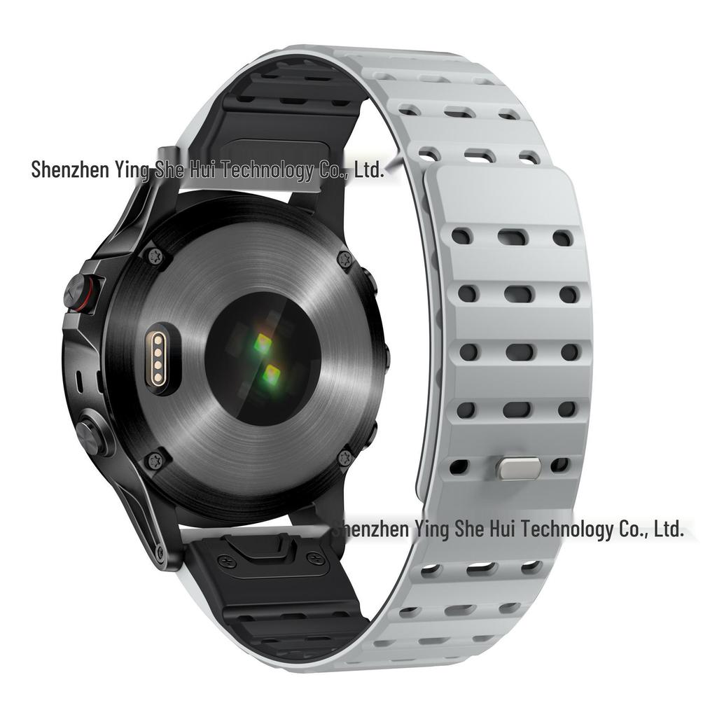 Garmin Compatible 22MM Magnetic Silicone Sport Watch Strap - Quick Release, Breathable Band