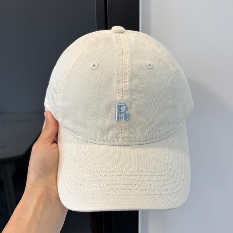 Letter Embroidery R Standard Four Seasons Soft Top Baseball Cap Women's Fashion Face Small Hat Neutral Simple Travel Cap