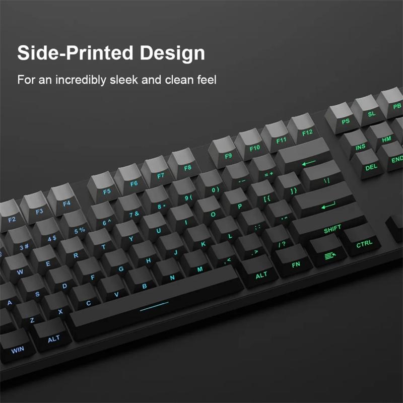 Keycap Set Side Engraved Gradient Color 134 Keys Pbt Double Sided Printed Shiny Backlit Keycaps For Mechanical Keyboards