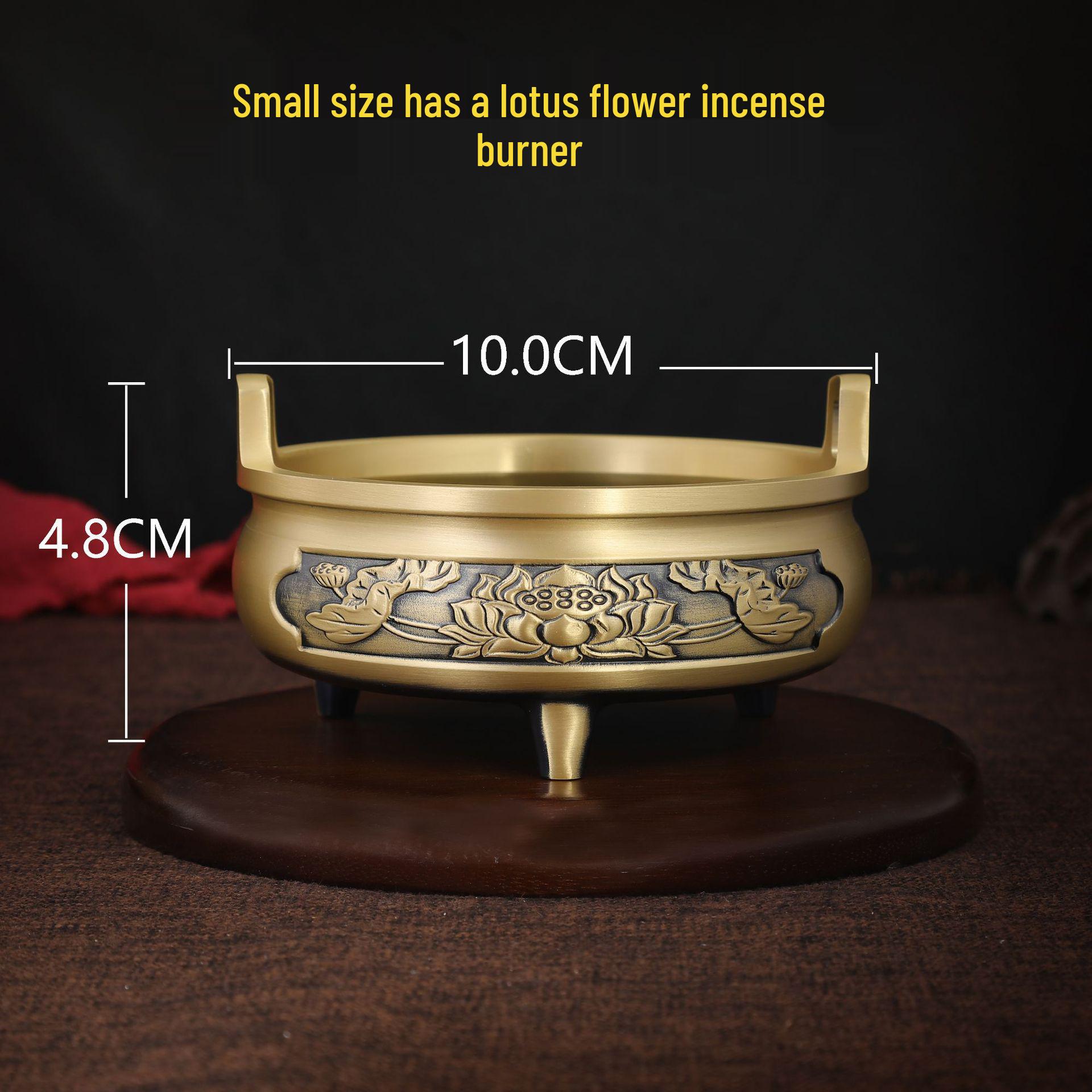 Brass Three-Legged Incense Burner for Indoor Use, Buddhist Offering, and Home Ornament