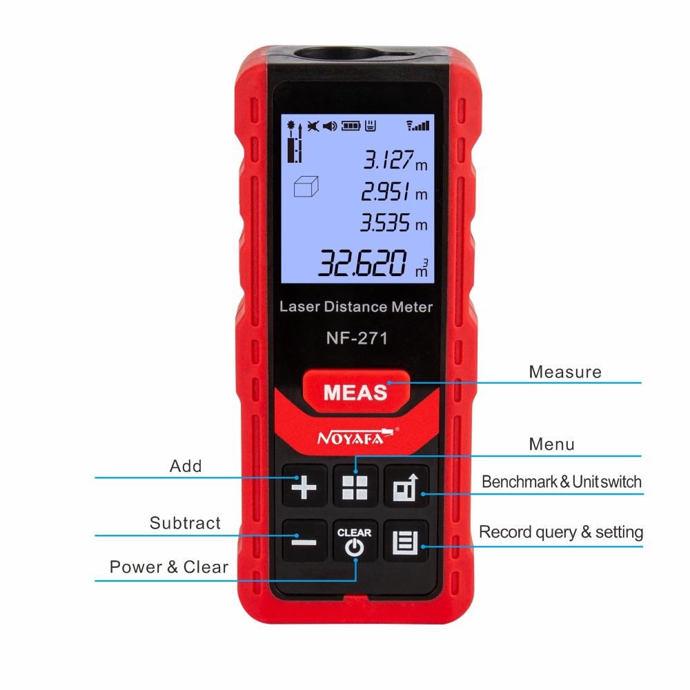 NOYAFA NF-271 Digital Laser Tape Measure 40M Laser Rangefinder Accurate Distance Meter Construction Roulette Trena Lazer Range Finder