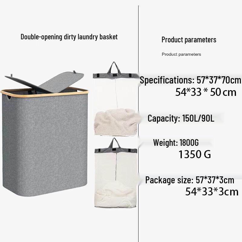 Foldable Waterproof Laundry Basket for Bathroom, Large Fabric Dirty Clothes Storage.