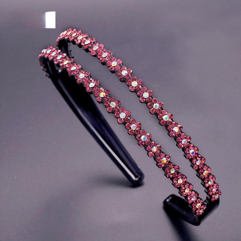 Women's Rhinestone Teeth Headband, Non-Slip Hairpin & Clip for Face Washing