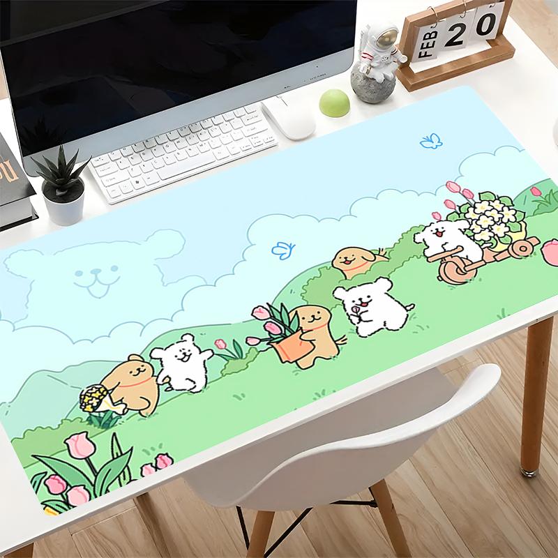 Anime Dog Mouse Pad Summer themed cartoon table mat Non-slip Computer Accessories kawaii Keyboard Pad E-sports Gaming Mousepad