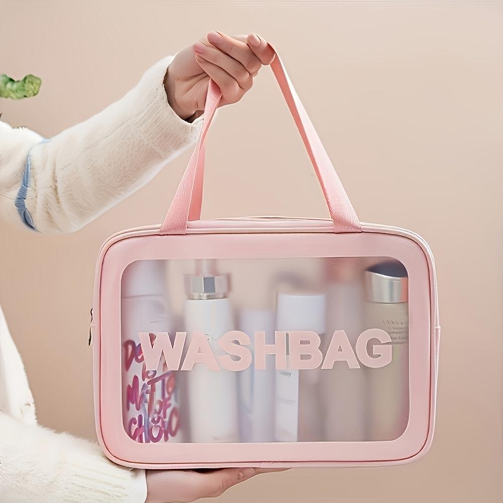 Options Large Capacity Waterproof Toiletry Bag - Transparent PVC, Odorless, Portable Travel Cosmetic and Accessories Storage Pouch