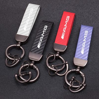 1 Stück Kohlefaser Leder Auto Schlüsselanhänger Schlüsselring Kette Für Mercedes Benz AMG GLC GLE W204 W206 W205 W203 W211 W212 W213 W210 W169 BA3