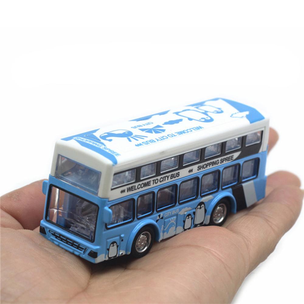 Model de mini autobuz cu tragere înapoi din aliaj 1/60, jucărie de autobuz turistic de mare simulare, set cadou
