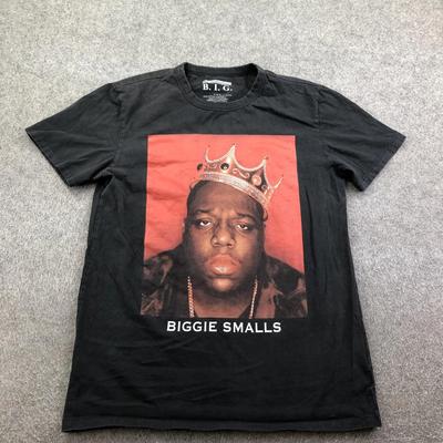 De beruchte GROTE. Shirt Heren Medium Zwart Biggie Smalls Kroon Grafisch T-shirt Rap