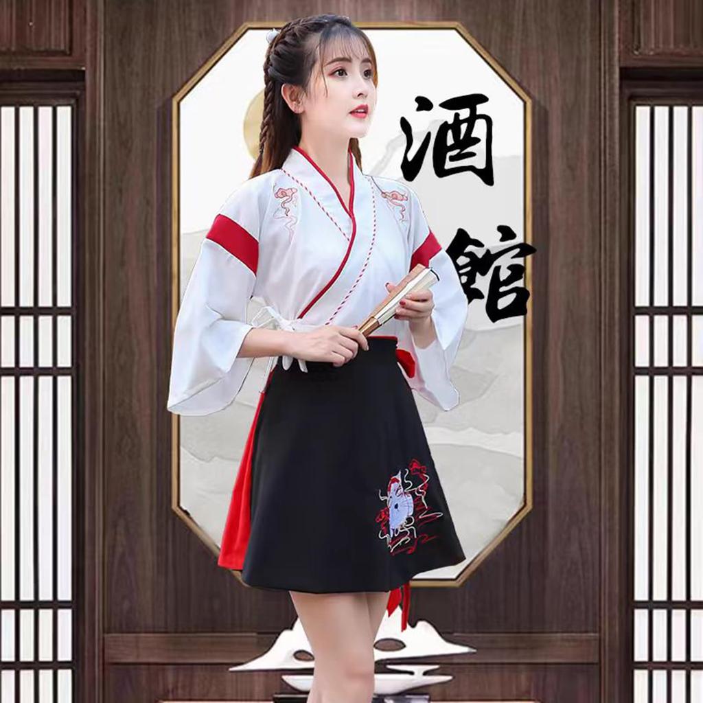 Shrine maiden costume cosplay mini long hakama Taisho Roman Hanfu shrine Japanese clothing cute Halloween Christmas school festival cultural festival