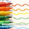 Set di Pennarelli Glitterati a Doppia Punta | Inchiostro Gel Asciugatura Rapida, Punta Fine e Larga, Ideale per Scrapbooking, Creazione di Biglietti, Journaling, Disegno