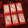 6Pcs Paper 2026 Horse Year Red Envelope Cartoon Traditional Spring Festival Red Envelopes Lucky Bless Words Lucky Money Bag