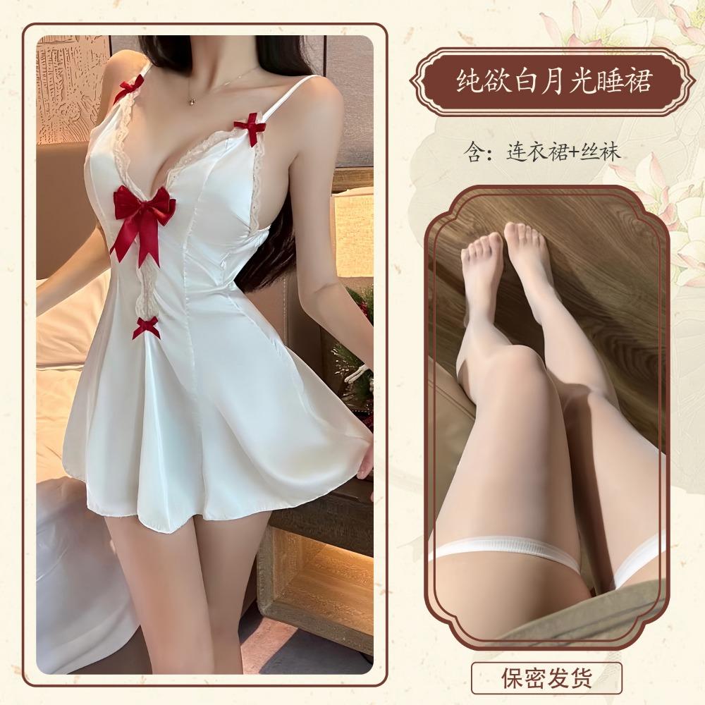 Man Desire Erotic Underwear Lace Hollowed Out Pure Desire Girl Pajamas Summer Private Room Suspenders Sexy Home Pajamas 9364