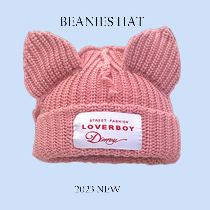 

Новая длинная шапка с лисьими ушками Skullies Beanies для женщин, милые вязаные крючком шапки для мужчин, зимняя теплая шапка в стиле хип-хоп, рождественский подарок 56-58cm