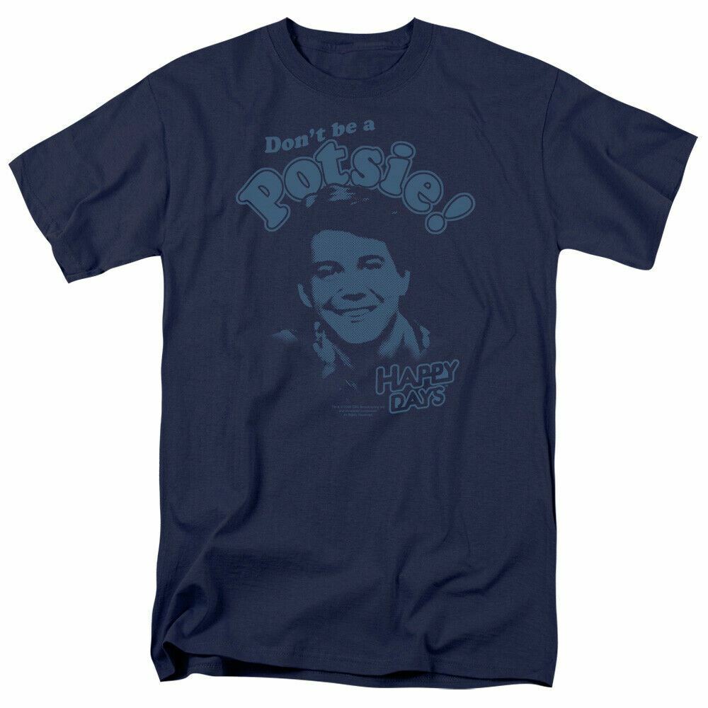 

26 Happy Days Dont Be A Potsy T Shirt Mens Potsie Licensed Classic TV Show Navy Unisex T-Shirt XXXXL