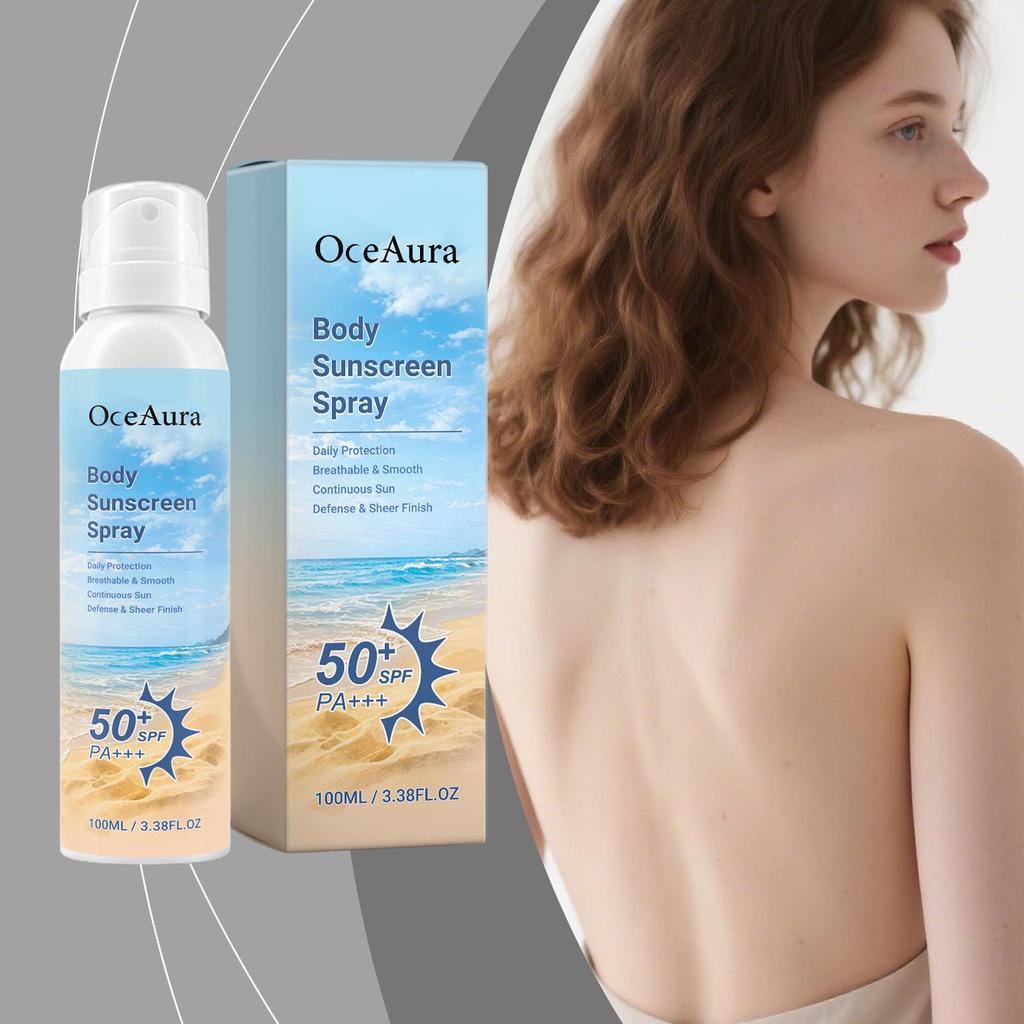 OCEAURA Refreshing Outdoor Protective Spray - Non-Sticky, Gentle Mist for Skin Protection