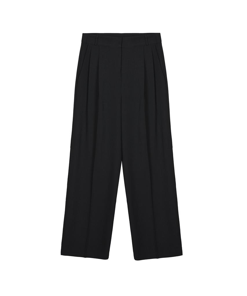 Nigaennikol Minimal Classic Loose Fit Slacks_Black