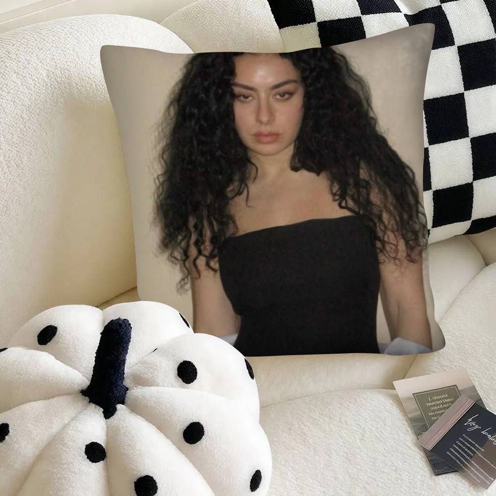 Singer Charli Xcx Pillow Case Fashion Square Pillowcase Bedroom Sofa Room Ins Decoration Leisure