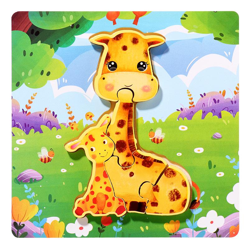 Grenzüberschreitendes 3D Mutter-Kind-Puzzle zur kognitiven Entwicklung, Alter 3-6 - Holzspielzeug-Set für die Früherziehung