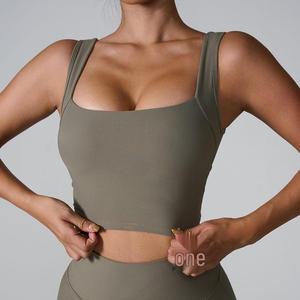 2024 Quick-Dry Shockproof Yoga Vest with Fixed Cup and Hollow Back Design