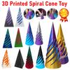 3D tištěná hračka se spirálovým kuželem Nemožný průchod pyramidou Socha průchod pyramidou Fidget Hračka Mini Vortex Thread Illusion