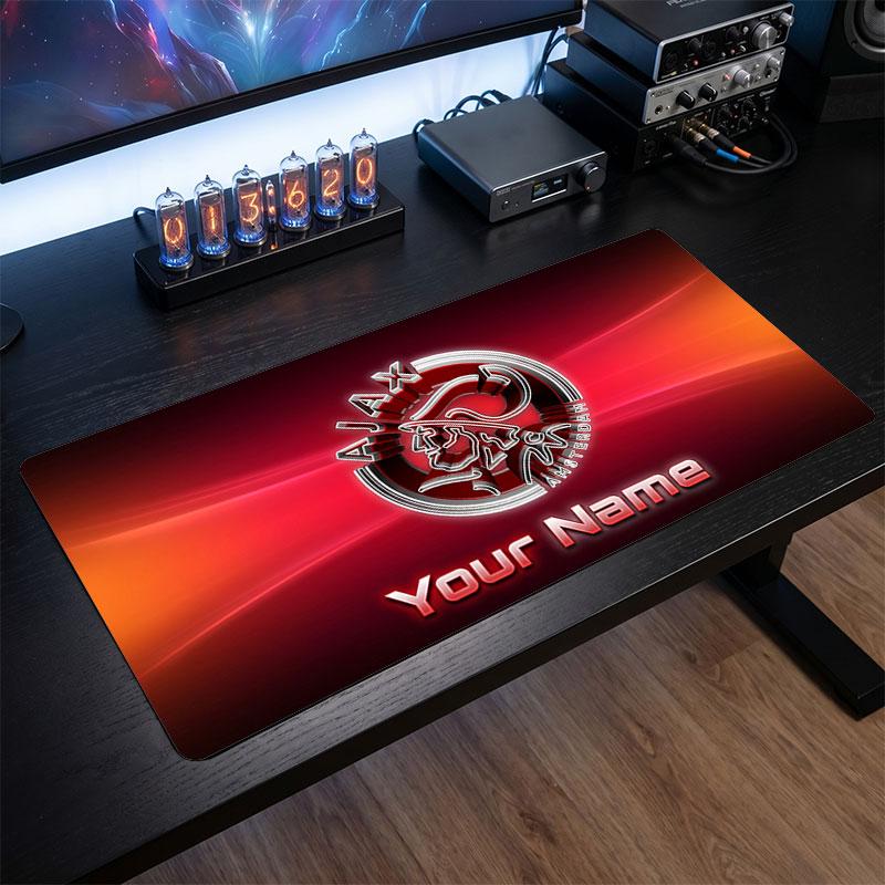 Tappetino Mouse Grande Personalizzato Ajax Amsterdam, Stampa Testo Nome Personalizzato, Tappetino Scrivania Antiscivolo Logo Calcio, Regalo Gaming